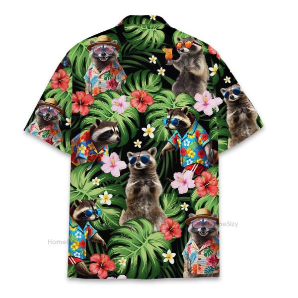 Funny Raccoon Cool Tropical Hawaiian Shirt