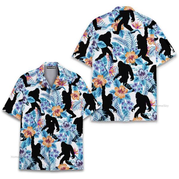 Bigfoot Sasquatch Tropical Funny Summer Hawaiian Shirt