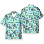 Retro Pixel Bigfoot & Ufo Alien Tropical Hawaiian Shirt