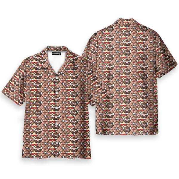 Funny Booty Heart Nsfw Pattern Seamless Hawaiian Shirt