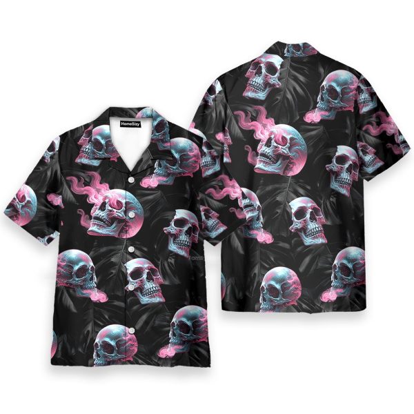 Gothic Skull Pink Aesthetic Floral Hawaiian Shirt Az5022411