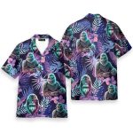 Neon Bigfoot Funny Sasquatch Tropical Hawaiian Shirt