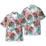 Funny Cat Hot Dog Hotdog Cat Tropical Aloha Hawaiian Shirt