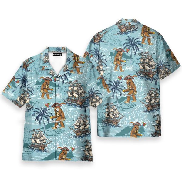 Bigfoot Pirate Funny Sasquatch Beach Hawaiian Shirt Az5021902