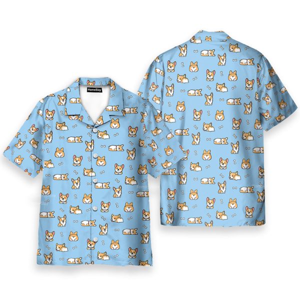 Funny Corgi Cute Pattern Seamless Hawaiian Shirt