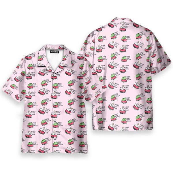 Funny Frog & Duck Meme Seamless Hawaiian Shirt