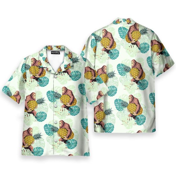 Bigfoot Funny Pineapple Sasquatch Hawaiian Shirt