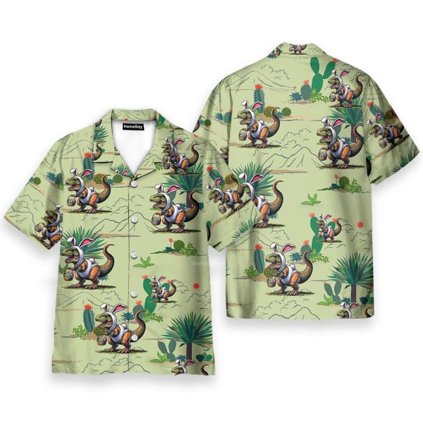 Easter Dinosaur Funny Bunny T-Rex Hawaiian Shirt