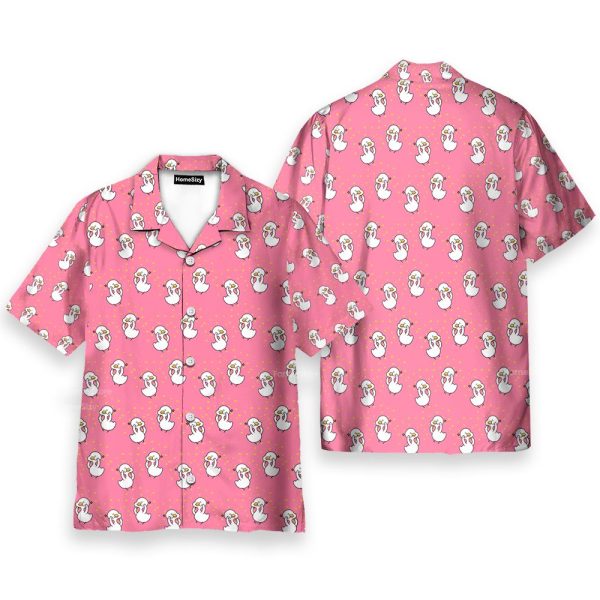 Cute Duck Pink Summer Seamless Hawaiian Shirt