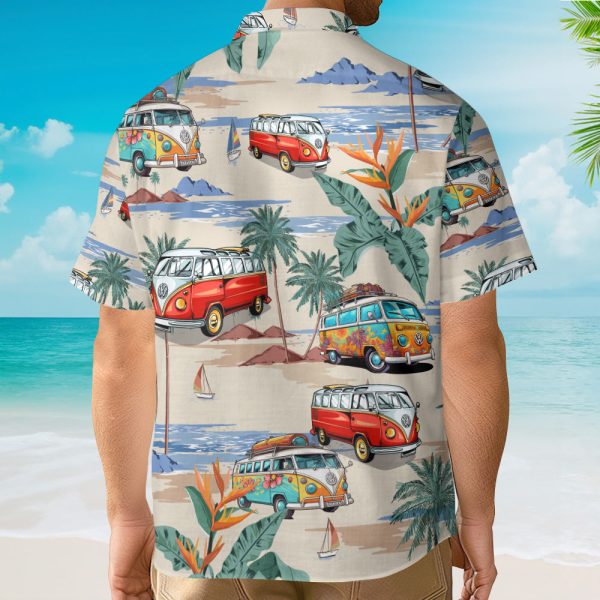 Hippie Vintage Van Retro Beach Bus Tropical Hawaiian Shirt