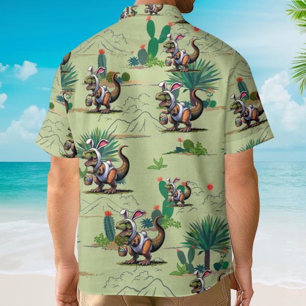 Easter Dinosaur Funny Bunny T-Rex Hawaiian Shirt