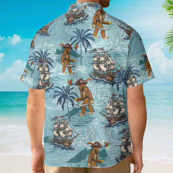 Bigfoot Pirate Funny Sasquatch Beach Hawaiian Shirt Az5021902