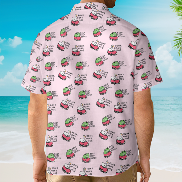 Funny Frog & Duck Meme Seamless Hawaiian Shirt