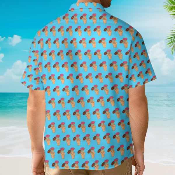 Funny Donut Blue Nsfw Pattern Seamless Hawaiian Shirt