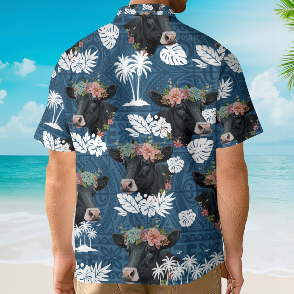 Floral Cow Cute Farm Animal Tropical Hawaiian Shirt