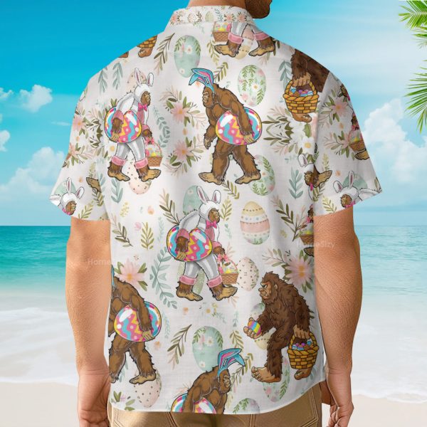 Bigfoot Easter Bunny Sasquatch Aloha Hawaiian Shirt