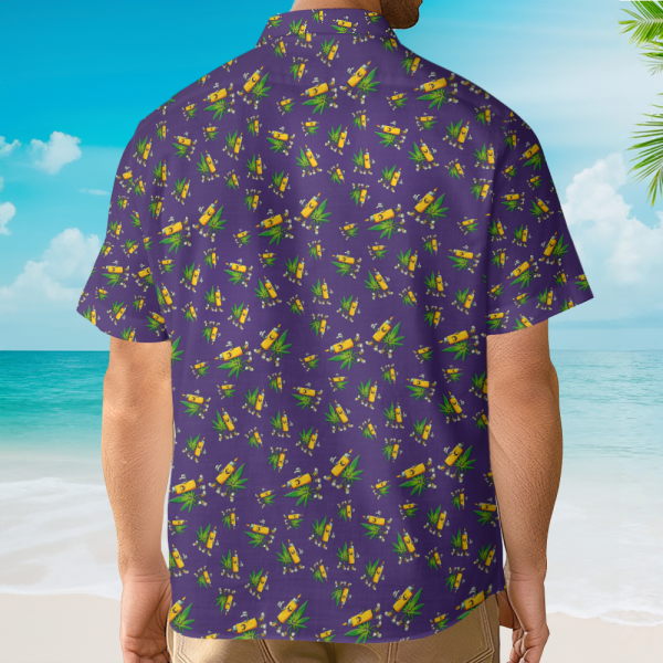 Funny Weed  420 Cannabis Leaf & Lighter Hawaiian Shirt
