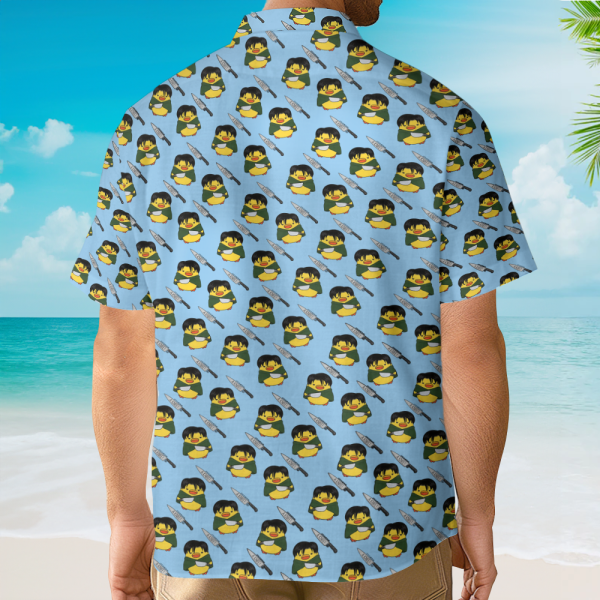 Funny Duck & Knife Seamless Pattern Hawaiian Shirt
