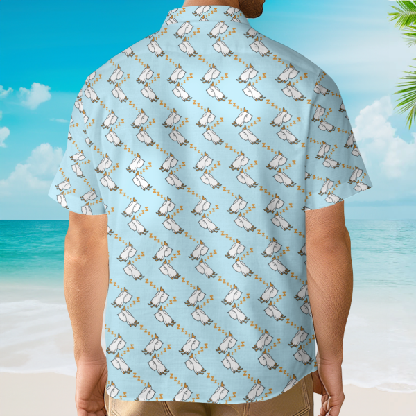 Cute Sloth Duck Sleep Pattern Seamless Hawaiian Shirt