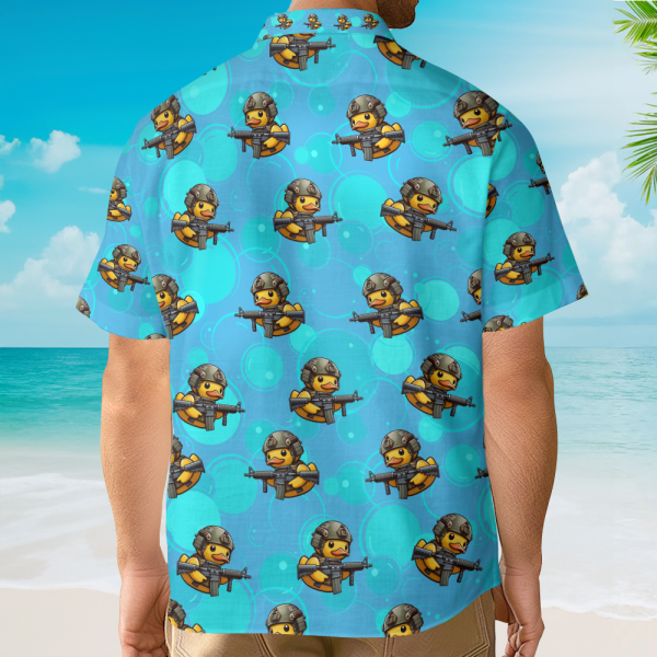 Funny Tactical Duck Military Rubber Duck Hawaiian Shirt