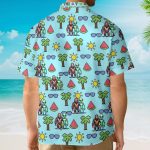 Retro Pixel Bigfoot & Ufo Alien Tropical Hawaiian Shirt