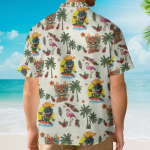Tiki Flamingo & Palm Tree Vintage Tropical Hawaiian Shirt