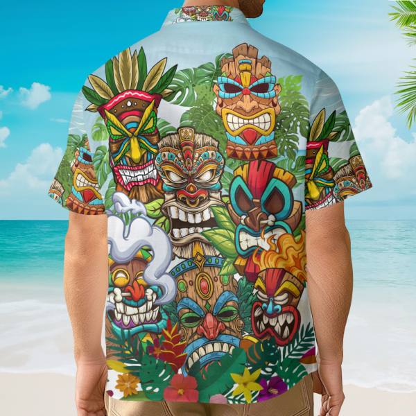 Tiki Mask Colorful Hawaiian Shirt