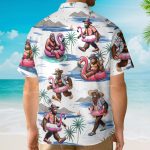 Funny Bigfoot Flamingo Relaxing Sasquatch Tropical Hawaiian Shirt
