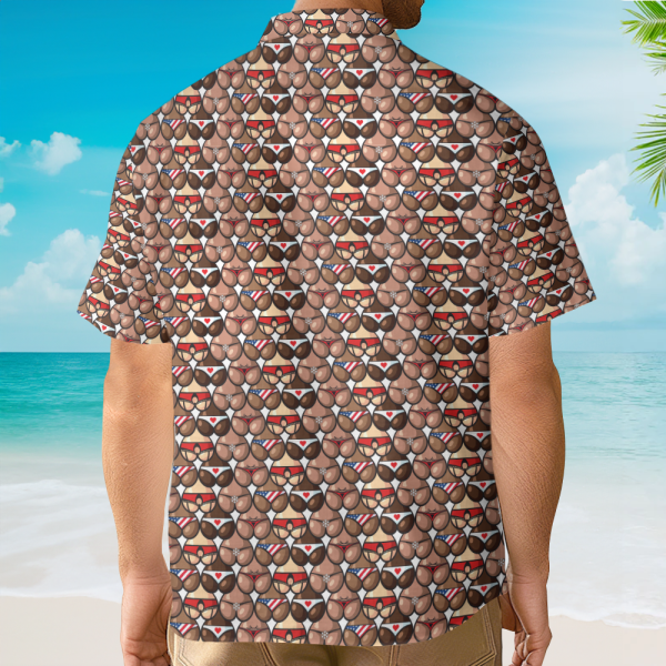 Funny Booty Heart Nsfw Pattern Seamless Hawaiian Shirt