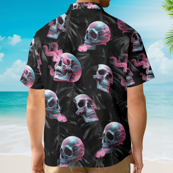 Gothic Skull Pink Aesthetic Floral Hawaiian Shirt Az5022411