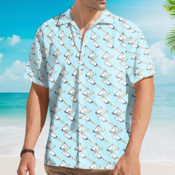 Cute Sloth Duck Sleep Pattern Seamless Hawaiian Shirt