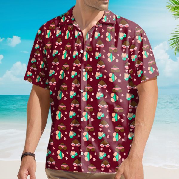 Funny B-Heart Nsfw Pattern Seamless Hawaiian Shirt