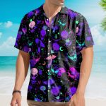 Trippy Alien & Mushroom Psychedelic Hawaiian Shirt