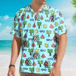 Retro Pixel Bigfoot & Ufo Alien Tropical Hawaiian Shirt