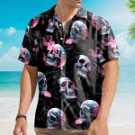Gothic Skull Pink Aesthetic Floral Hawaiian Shirt Az5022411
