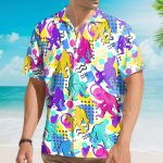 Bigfoot Vaporwave Colorful Sasquatch Hawaiian Shirt