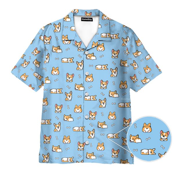 Funny Corgi Cute Pattern Seamless Hawaiian Shirt