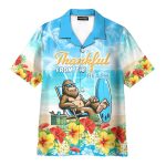 Thankful From The Beach Bigfoot Tropical Aloha Hawaiian Shirt