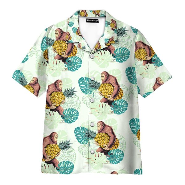 Bigfoot Funny Pineapple Sasquatch Hawaiian Shirt