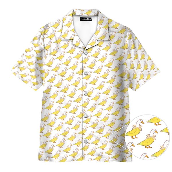 Funny Banana Duck Quirky Summer Seamless Hawaiian Shirt