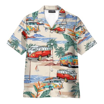 Hippie Vintage Van Retro Beach Bus Tropical Hawaiian Shirt