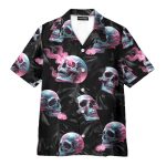 Gothic Skull Pink Aesthetic Floral Hawaiian Shirt Az5022411