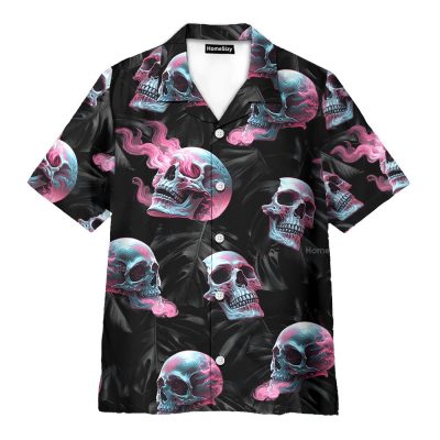 Gothic Skull Pink Aesthetic Floral Hawaiian Shirt Az5022411