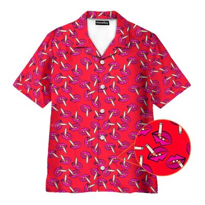 Retro Smoking Lips Seamless Hawaiian Shirt