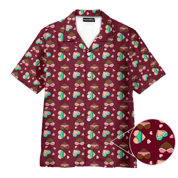 Funny B-Heart Nsfw Pattern Seamless Hawaiian Shirt