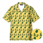 Funny Avocado Turtle Seamless Yellow Hawaiian Shirt