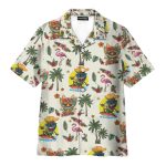 Tiki Flamingo & Palm Tree Vintage Tropical Hawaiian Shirt