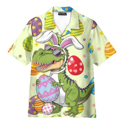 Dinosaur Easter Egg Cute Bunny T-Rex Hawaiian Shirt