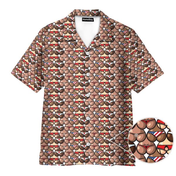 Funny Booty Heart Nsfw Pattern Seamless Hawaiian Shirt