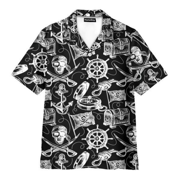 Pirate Vintage Skull & Treasure Map Hawaiian Shirt Qt5122601